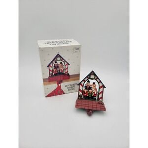 Hand Painted Nutcracker Stocking Hanger Cast Iron Christmas Holiday In Box